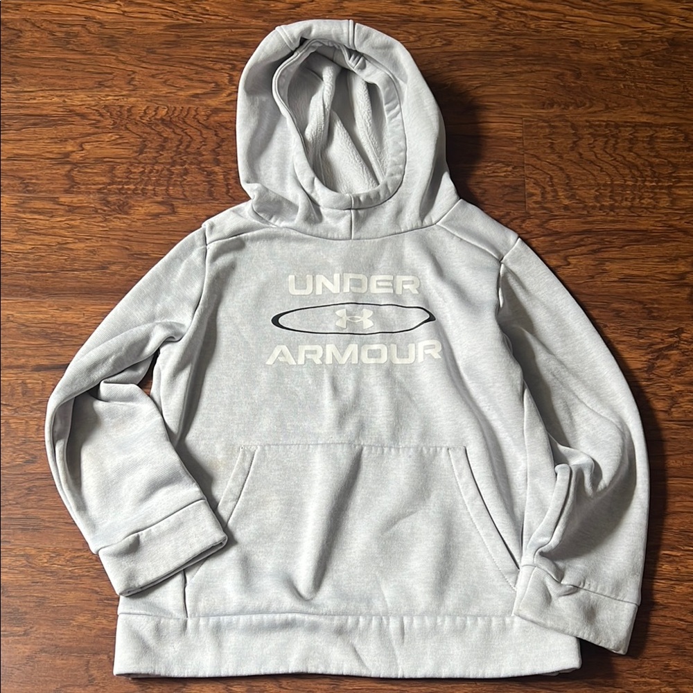 Under Armour Light Gray Pullover Hoodie boys YSM